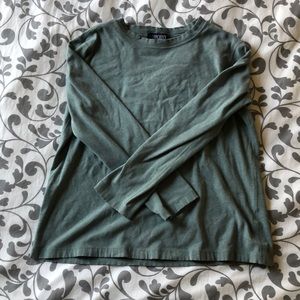 Lands’ End Casual Fit Blue Green Long Sleeve
